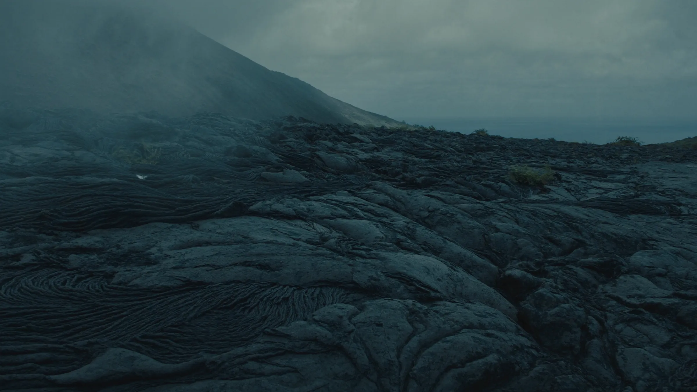 Coulée de lave refroidie au pied du Piton de la Fournaise, La Réunion